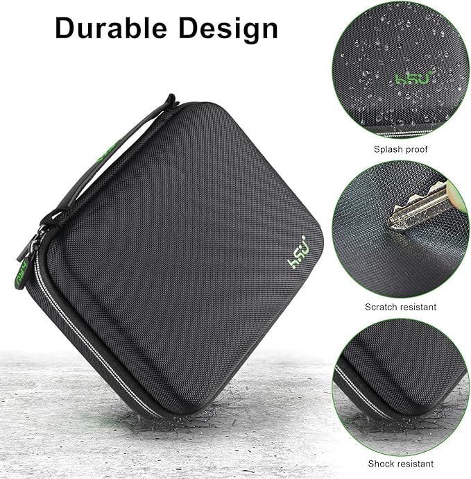 HSU Protective Carrying Case Compatible with Go Pro Hero 13, 12, 11, 10, 9, 8, 7, 6, 5, 4, 3 and Accessories, Light and Medium Security Bag, Compact and Safe Action Camera Travel Storage