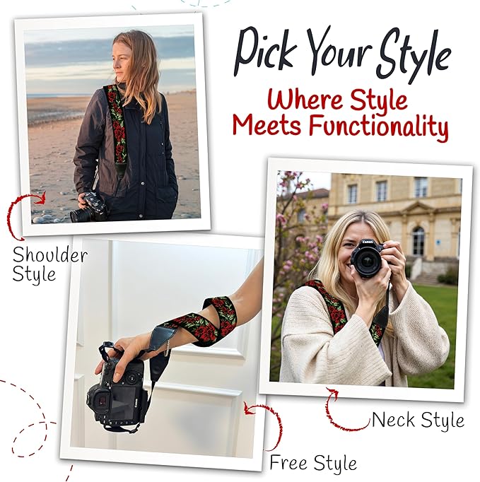 Art Tribute Camera Strap for All DSLR and Mirrorless Cameras. Add Your Name Or Initials Make It a Personalized Gift