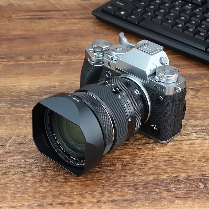 Haoge LH-X18N Bayonet Square Metal Lens Hood for Fujifilm Fuji XF 16-80mm F4 R OIS WR, Fujinon XF16-55mmF2.8 R LM WR II Lens Shade with Metal Cap