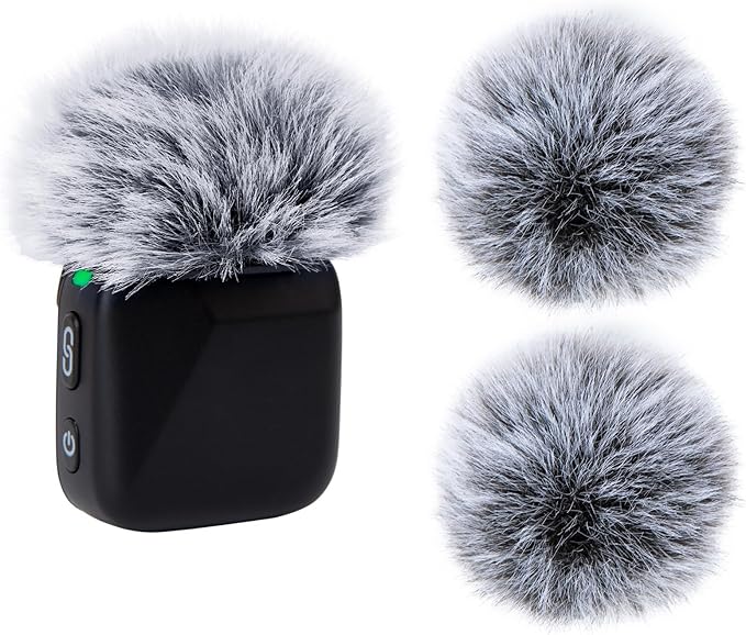 YOUSHARES Microphone Wind Muff Compatible with DJI Mic Mini - 2 Packs Furry Windproof Cover Suitable for DJI MINI 2024 Wireless to Reduce Wind Noise