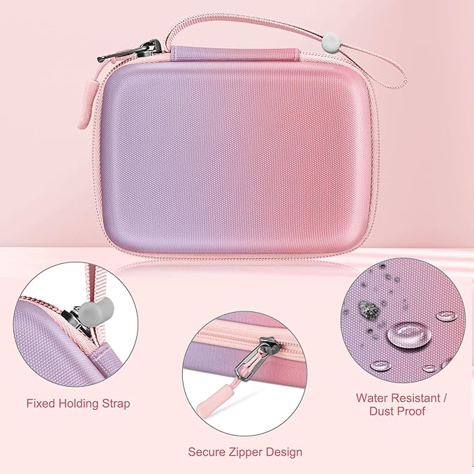FINTIE Kids Camera Case Compatible with Goopow/Seckton/Dylanto/Mgaolo/Masterbee/CIMELR/Desuccus Kids Digital Camera Toys, Children Carrying Bag, Birthday Festival Gift, Fantasy Ombre
