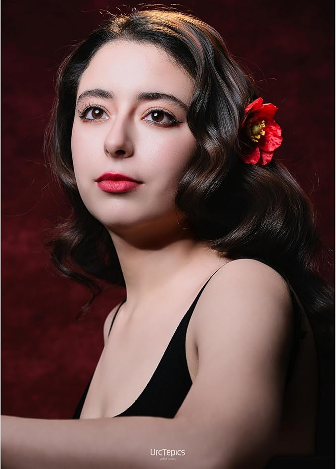 UrcTepics 6x8ft Red Abstract Photography Backdrop for Studio Portraits, Headshots - Textured Professional Background Cloth