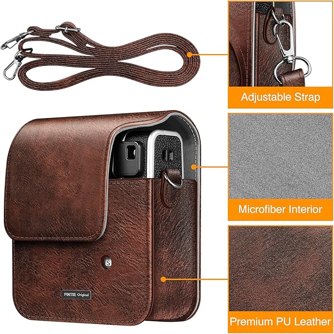 Fintie Protective Case for Fujifilm Instax Mini 40 Instant Camera - Premium Vegan Leather Bag Cover with Removable Adjustable Strap