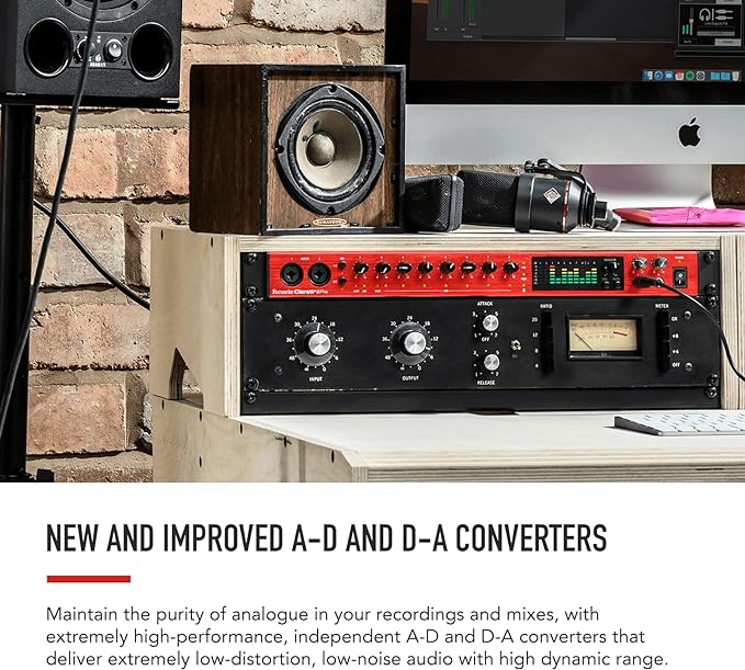 Focusrite Clarett+ 8Pre Studio-Grade 18-in/20-out Audio Interface for Established Producers —Eight High-Performance, Low-Noise, Low-Distortion Mic Preamps Capture Audio with Precise Clarity