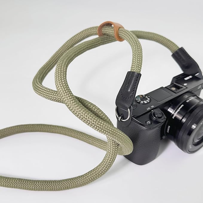 Little Fire Craft Camera Strap Crossbody Camera Neck Shoulder Strap 127cm Climbing Rope for Photographers Lanyard 10mm Thick - Army Green