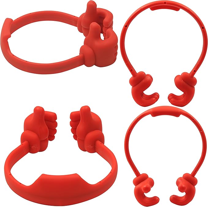 Honsky Cell Phone Stand Holder, Thumbs Up Lazy Phone Stand, Universal Adjustable Flexible, Cute Perfect Valentine's Day Gifts for Him/Her,Gifts for Couples, Compatible with Cell Phones,Deep Red