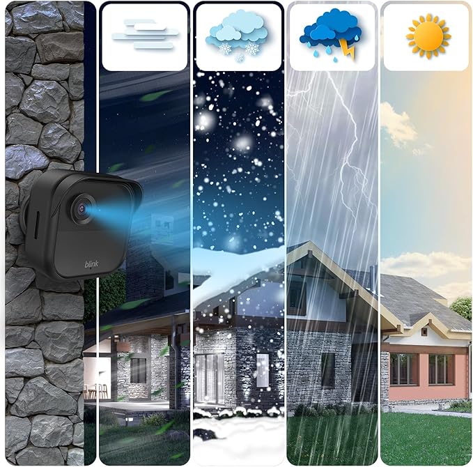 Silicone Case Cover for All-New Blink Outdoor 4 (4th Gen), 3 Pack Weatherproof Skin Cover with Hat Brim for All-New Blink Outdoor 4 Home Security Camera, Black