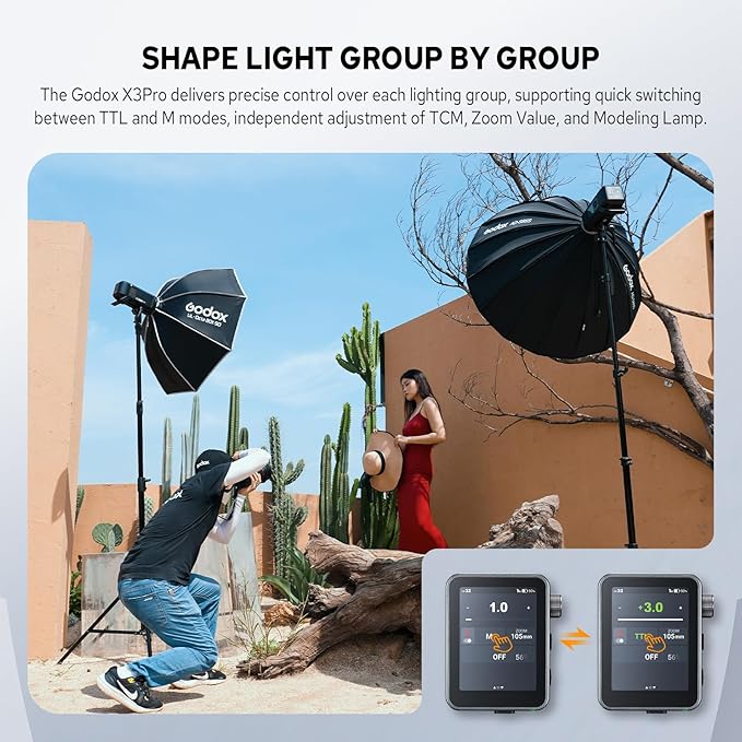 Godox X3 Pro S X3Pro-S Flash Trigger for Sony, 2.4" Touchscreen, 1/8000s HSS TTL TCM, USB-C Charge, 30-Day Battery Life, GODOX X3PRO X3Pro S X3ProS Touchscreen Wireless Flash Trigger Transmitter