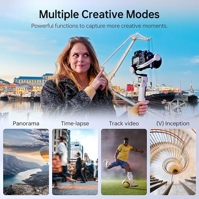 ZHIYUN Crane M3S Combo [Office], 3-Axis Lightweight Camera Gimbal Stabilizer, Bluetooth Control, Fill Light, Phone Clamp and Backpack, Handheld Gimbal for Mirrorless, Smartphone, Action Camera