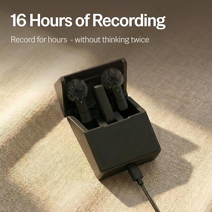 Mini Mic Pro (Latest Model - Wireless Microphone for iPhone, iPad, Android, Lavalier Microphone for Video Recording - iPhone Mic Crystal Clear Recording with USB-C (with Charging Case)