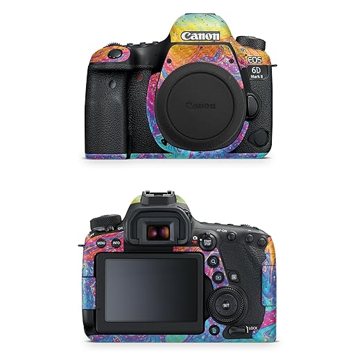 Carbon Fiber Camera Skin Compatible with Canon EOS 6D Mark II Camera (2017) - Paint Currents - Premium 3M Vinyl Protective Wrap Decal Cover - Easy to Apply | Crafted in The USA by MightySkins