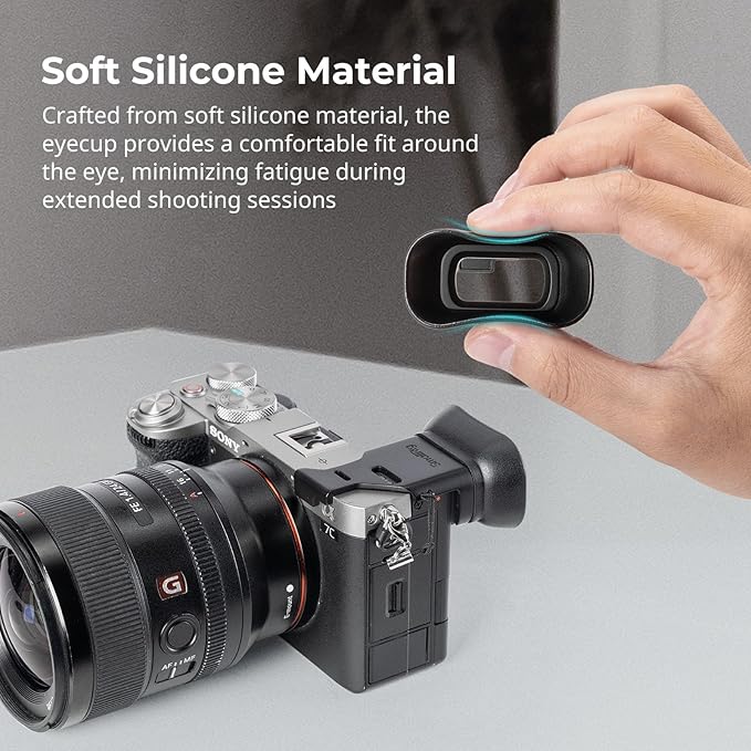 SMALLRIG A7CII A7CR Camera Viewfinder Eyecup, Viewfinder Eye Cup with Small Lanyard, Soft Silicone Material, Improving Shooting Stability, for Sony Alpha 7C II/Alpha 7CR - 4819
