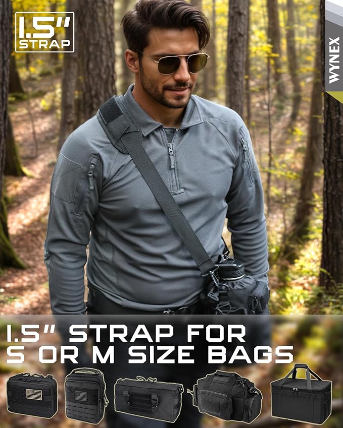 WYNEX Shoulder Strap Pad for Tactical Pouch, Universal Bag Strap with Detachable Thick Pad Single Shoulder Straps Replacement
