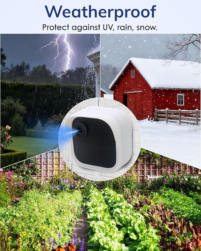 Silicone Case Cover for Blink Outdoor 4/Blink Outdoor 2K+, Weatherproof Silicone Cover Skin Provides Full Camera Protection, for All-New Blink Outdoor 4/Blink Outdoor 2K+ Home Security Camera (White)