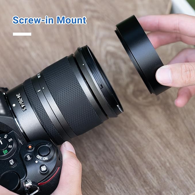 JJC 52mm Screw-in Mount Standard Aluminum Metal Lens Hood Shade for Lenses with 52mm Front Filter Thread for Nikon AF Nikkor 50mm f/1.8D,Nikon AF Nikkor 50mm f/1.4D,Canon EF-S 60mm f/2.8 Macro USM
