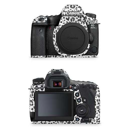Glossy Glitter Camera Skin Compatible with Canon EOS 6D Mark II Camera (2017) - Snow Leopard Print - Premium 3M Vinyl Protective Wrap Decal Cover - Easy to Apply | Crafted in The USA by MightySkins