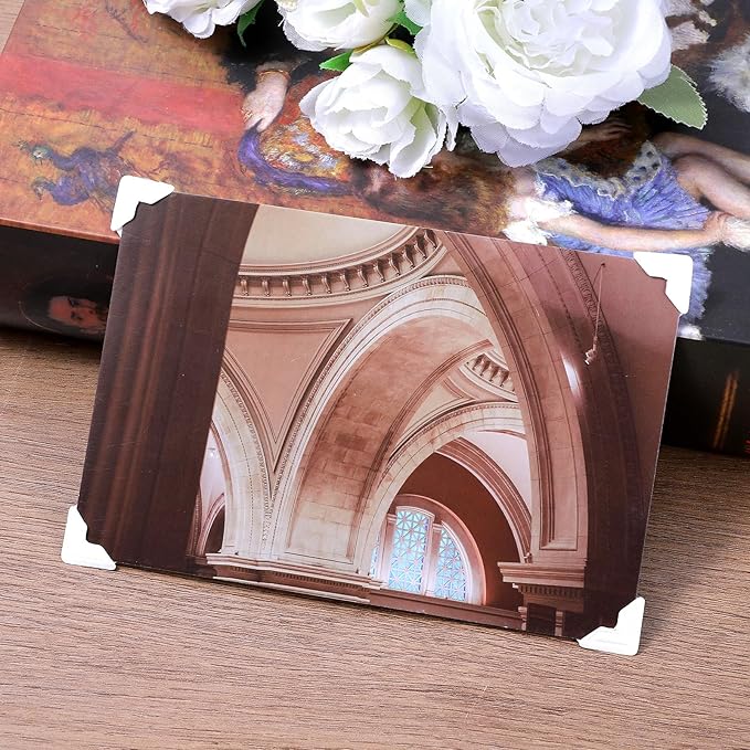 Guduling 600pcs Scrapbook Photo Corners, Self-Adhesive Photo Corner Stickers, White Picture Corners for Photos, Photos Album, DIY Scrapbook Stickers, Memory Books, Diaries