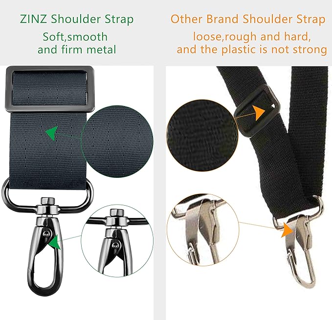 ZINZ Shoulder Strap 58" Ultra-Thick Fixed Padded and Adjustable Buckles Crossbody Strap for Briefcase Laptop Bag Luggage