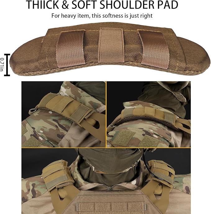 2 Pack Soft Breathable Shoulder Strap Pad guitar strap pad Tactical Vest Shoulder Pad,Mesh Pads with Tactical Gear