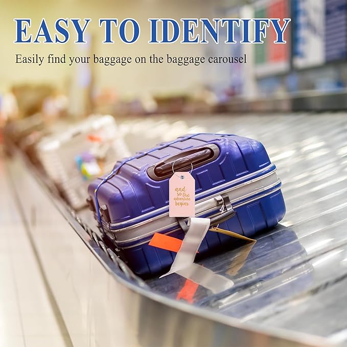 4 Pack Luggage Tag, Personalized Luggage Tags for Suitcases, Cute Bag Tags for Backpacks Handbag School Instrument with Name ID Label Travel Essentials, Unique Fun Baggage Tags