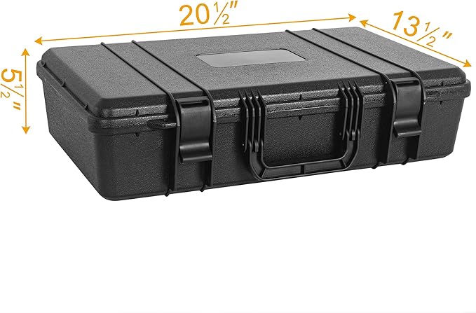 ITHWIU Protective Hard Case Shockproof Water-resistant with Customized DIY Foam Insert fit for Camera, etc, 20.5 X 13.5 X 5.5-Inch