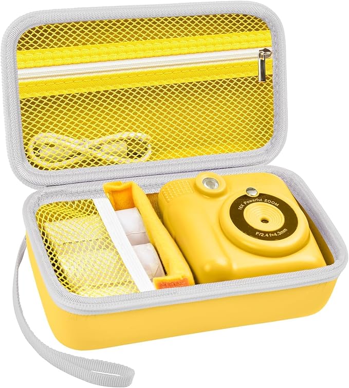 Grapsa Case Compatible with ESOXOFFORE for Dylanto for Anchioo for WEEFUN for GKTZ for Amzelas for Mafiti Instant Print Camera for Kids, Film Camera Storage Holder Organizer Bag (Box Only)- Yellow