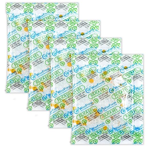 Silica Gel Packets, [60Pcs ] 10 Gram Food Safe Desiccant Packs, Orange to Green Indicating- Moisture Absorbers for Storage