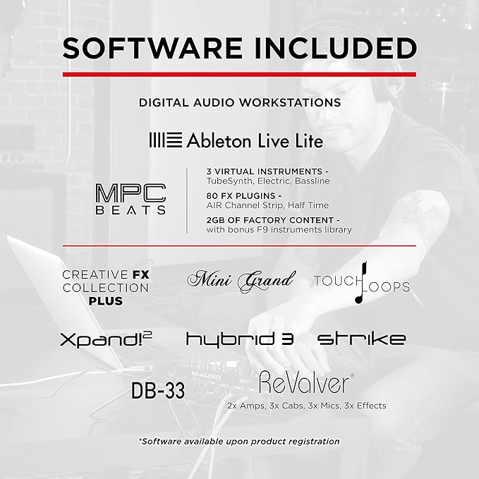 M-AUDIO AIR 192x14 USB-C Audio Interface for Studio Recording with 8 In and 4 Out, MIDI Connectivity, and Software from MPC Beats and Ableton Live Lite