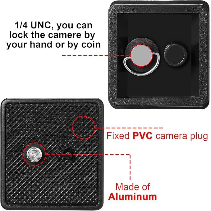 TOODOO 2 Pieces 41mm QR Release Plate Camera Tripod Ball Head Quick Release Plate Replacement Compatible with Ambico V0552 V0554, Sunpak 7500 Pro 7500tm 7575, Kalimar Pro-tech V40