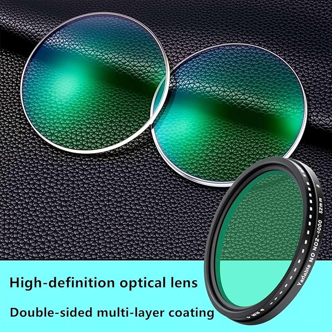ND Filter for iPhone,Clip-on Phone Lens Adjustable Neutral Density Filter Kit,Variable 2-400 (1-16 Stops) Multiple Coatings, Water and Scratch Resistant.