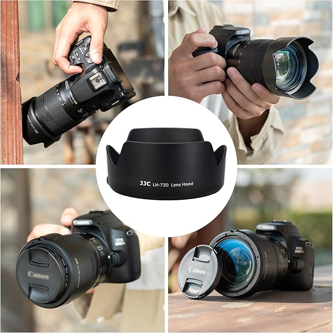 Reversible Lens Hood Shade Protector EW-73D Replacement for Canon RF 28-70mm F2.8 is STM & EF-S 18-135mm F3.5-5.6 is USM (Fits 18-135mm USM Only) & RF 24-105mm F4-7.1 is STM Lens