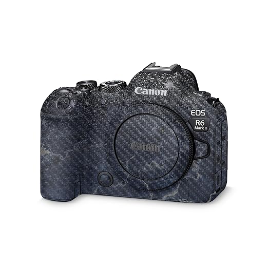 Carbon Fiber Camera Skin Compatible with Canon EOS R6 Mark II Camera (2022) - Dark Shimmer Marble - Premium 3M Vinyl Protective Wrap Decal Cover - Easy to Apply | Crafted in The USA by MightySkins