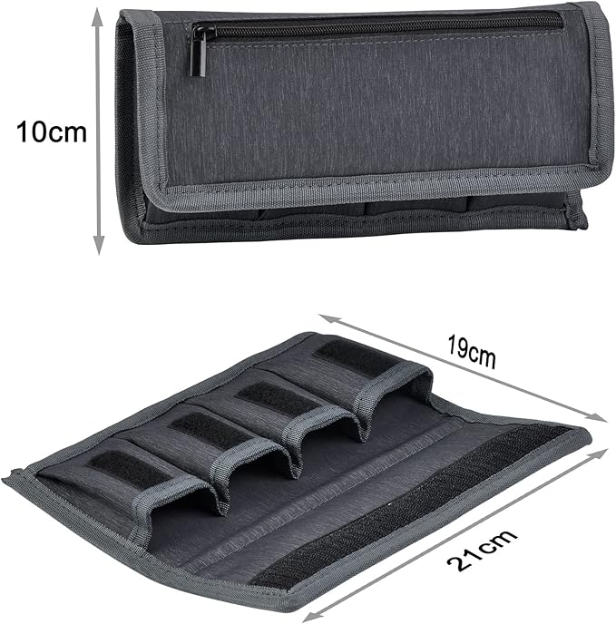 PowerTrust 2Pcs Battery Storage Case Bag for LP-E6 EN-EL15 NP-FW50 NP-F550 DSLR Camera Batteries and AA AAA Battery