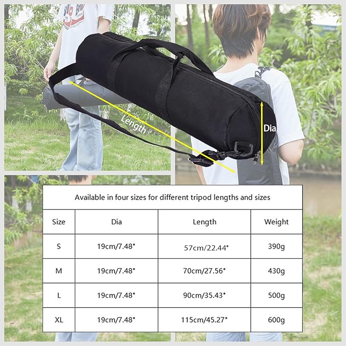 Tripod Case Heavy Duty Tripod Bag with Shoulder Straps and Handles M