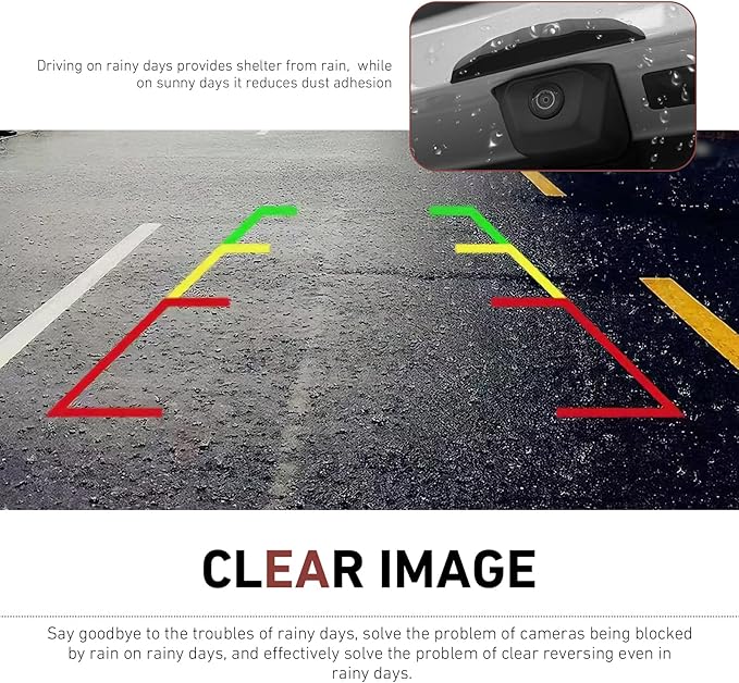 Car Rear View Backup Camera Cover, Soft Silicone Anti-Rain Car Backup Camera Rain Shield, Waterproof Auto Back Up Cameras Rain Cover with Wider Design, Universal for Most Cars(Black)
