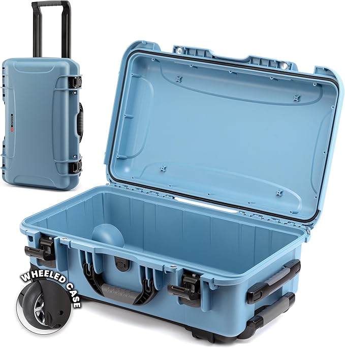 NANUK 935 Hard Case – Waterproof Equipment Case with Wheels, 22” x 14” x 9” – Dustproof and Impact Resistant, Airline Carry-On Approved – Cyan