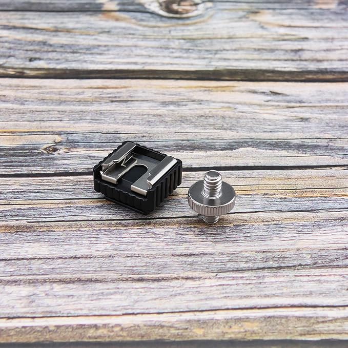 2PCS Flash Hot Shoe Mount Adapter to 1/4 Thread Hole with 1/4"-20 Male to 1/4"-20 Male Tripod Screw Adapter Compatible with Canon 580EXII/580EX/430EXII/430EX