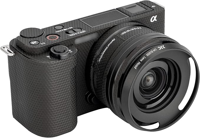 JJC Screw-in Mount Metal Lens Hood Shade Protector for Sony E PZ 16-50mm f/3.5-5.6 OSS & OSS II SELP1650 Lens On Sony ZV-1F ZV1F ZV-E10 A6600 A6500 A6400 A6300 A6100 A6000 A5100 A5000