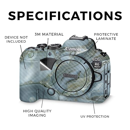 Carbon Fiber Camera Skin Compatible with Canon EOS R6 Mark II Camera (2022) - Crystal Rock - Premium 3M Vinyl Protective Wrap Decal Cover - Easy to Apply | Crafted in The USA by MightySkins