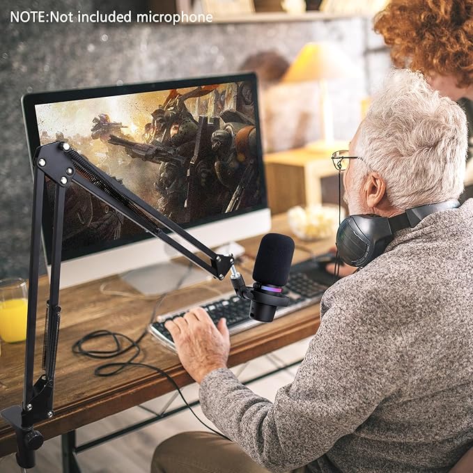 HyperX DuoCast Boom Arm - HyperX Microphone Arm Compatible with HyperX DuoCast, Mic Arm with Microphone Cover, Improve Sound Quality, Microphone Arm for DuoCast by SUNMON