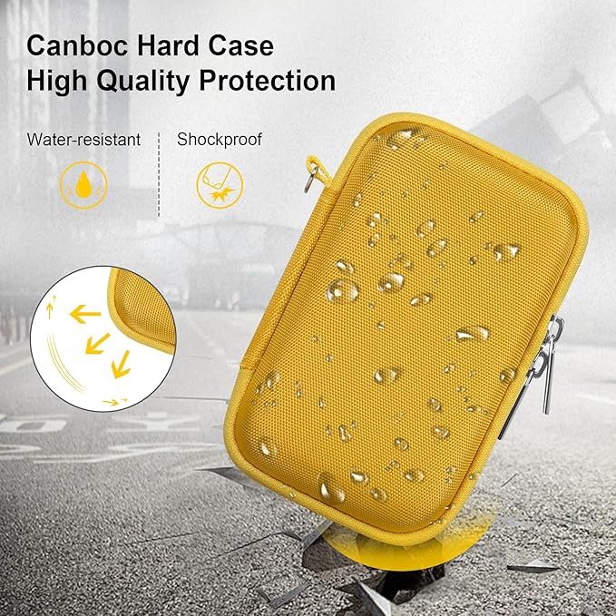 Canboc Carrying Case for KODAK EKTAR H35/ H35N/ KODAK Snapic A1 Film Camera, H35/ Snapic A1 Film Camera Bag, Zipper Mesh Pocket fits Film, Batteries, USB Cable, Yellow (Case Only)