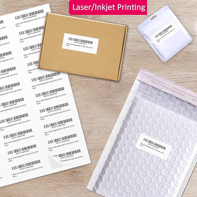 1" x 2-5/8" Shipping Address Labels 15000 Label Stickers Paper for Laser/Inkjet Printer 30 per Page Printable Mailing Labels - Matte, 500 Sheets
