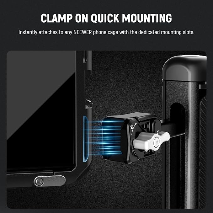 NEEWER Bluetooth Quick Release Side Handle with Capped Anti Off Cold Shoe Compatible with iPhone 16 Pro/16 Pro Max Xiaomi 15 Ultra Galaxy S25 Ultra Phone Cage, PA145E