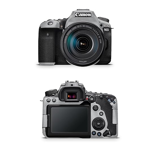 Glossy Glitter Camera Skin Compatible with Canon EOS 90D Camera (2019) - Solid Gray - Premium 3M Vinyl Protective Wrap Decal Cover - Easy to Apply | Crafted in The USA by MightySkins