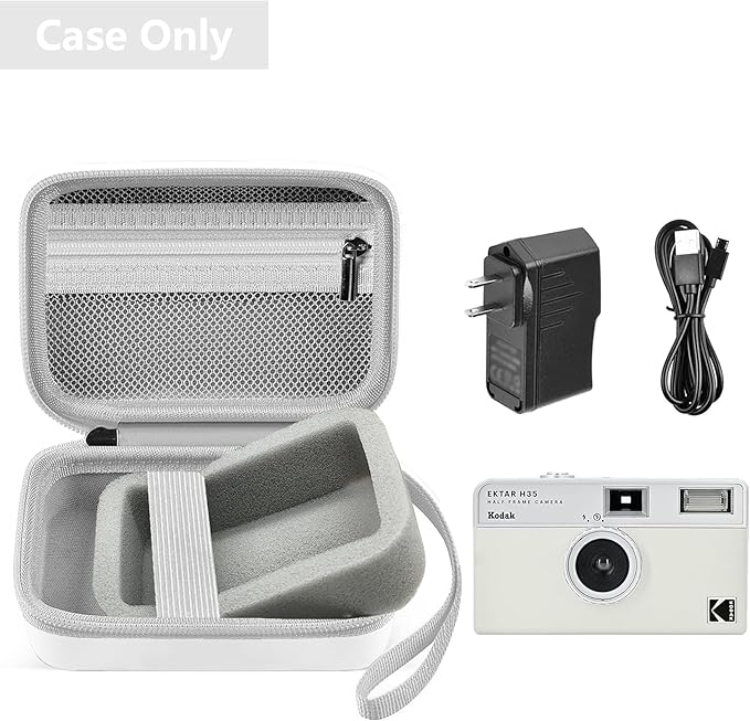 Leayjeen Digital Camera Case Compatible with KODAK EKTAR H35 H35N Half Frame Film Camera，Storage Holder Organizer for Kodak Ultra F9 M35 M38 Paper Shoot Camera-White(Case Only)