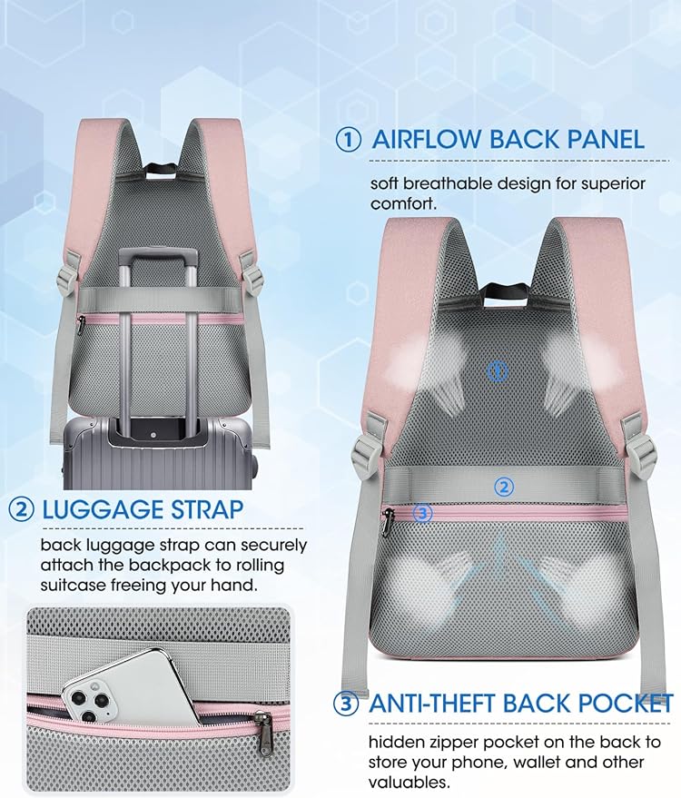 RAINSMORE Camera Bag Professional DSLR SLR Mirrorless Photography Camera Backpack 15.6 Inch Waterproof Camera Case With Tripod Holder&Laptop Compartment for Canon Nikon Sony Photographers Pink