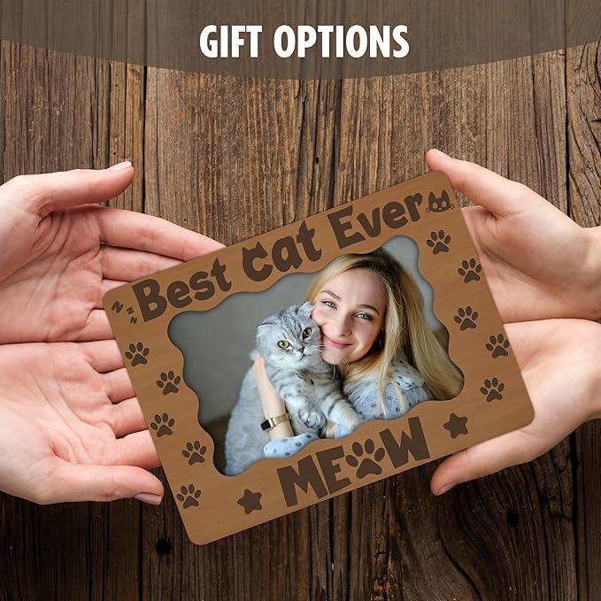 Wooden Picture Frame, Handcrafted You Had Me at Woof Wood Frame with Stand, Birthday Unique Gift for Dog Owners, Perfect for Pet Lovers, Home Tabletop Display, Fits 4 x 6 Inch Photo(Dark Brown)-A30