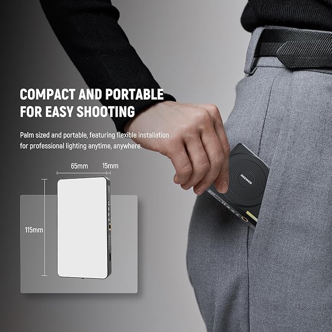 NEEWER Basics 5W Magnetic Phone Selfie Light for iPhone MagSafe, Dual Sided Clip LED Lighting 402lx/0.5m CRI90+ 3000mAh for Camera Recording Computer Video Conference Makeup Streaming, NL129D