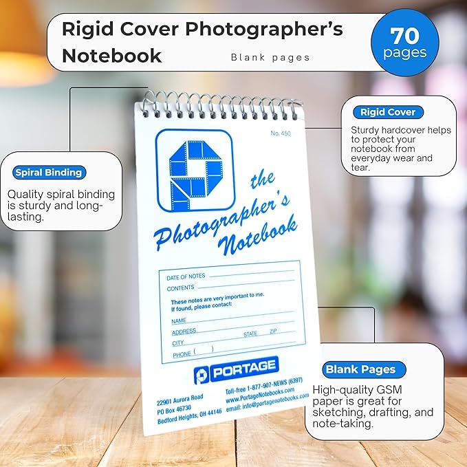Pocket journal parent blank book wirebound notebook (The Photographer's Notebook, Blank Pages)