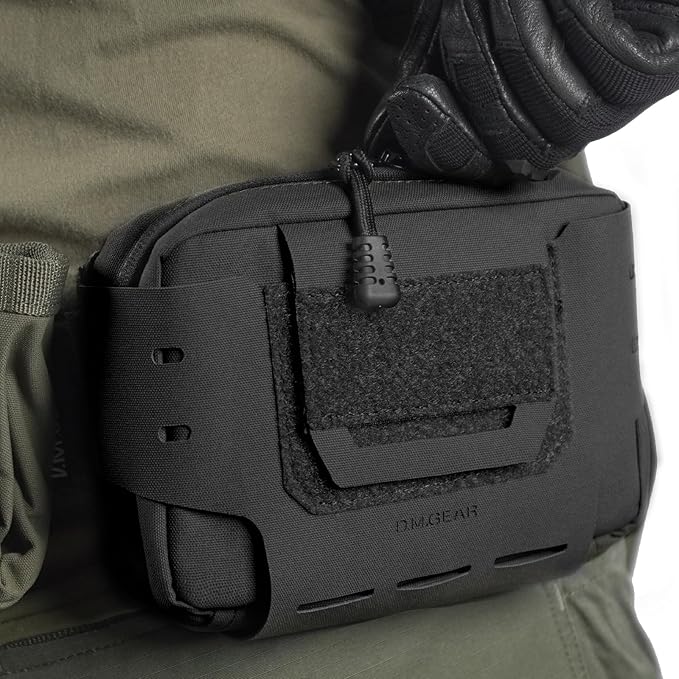 D.M.GEAR MOLLE Pouch Tactical Admin Pouch Belt EDC Tool Organizer Zippered Utility Waist Pack 8.2"x6.3"x1.2"